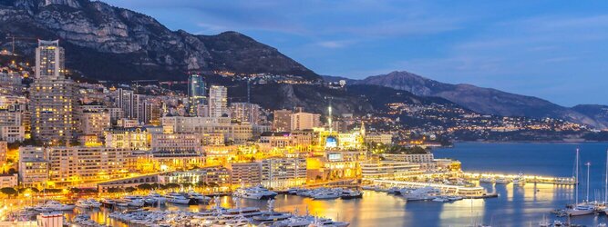 Trip Reisetipps Reiseideen Pauschalreise - Monaco - Genießen Sie die Fahrt Ihres Lebens am Steuer eines feurigen Lamborghini oder rassigen Ferrari. Starten Sie Ihre Spritztour in Monaco und lassen Sie das Fürstentum unter den vielen bewundernden Blicken der Passanten hinter sich. Cruisen Sie auf den wunderschönen Küstenstraßen der Côte d’Azur und den herrlichen Panoramastraßen über und um Monaco. Erleben Sie die unbeschreibliche Erotik dieses berauschenden Fahrgefühls, spüren Sie die Power & Kraft und das satte Brummen & Vibrieren der Motoren. Erkunden Sie als Pilot oder Co-Pilot in einem dieser legendären Supersportwagen einen Abschnitt der weltberühmten Formel-1-Rennstrecke in Monaco. Nehmen Sie als Erinnerung an diese Challenge ein persönliches Video oder Zertifikat mit nach Hause. Die beliebtesten Orte für Ferien in Monaco, locken mit besten Angebote für Hotels und Ferienunterkünfte mit Werbeaktionen, Rabatten, Sonderangebote für Monaco Urlaub buchen.